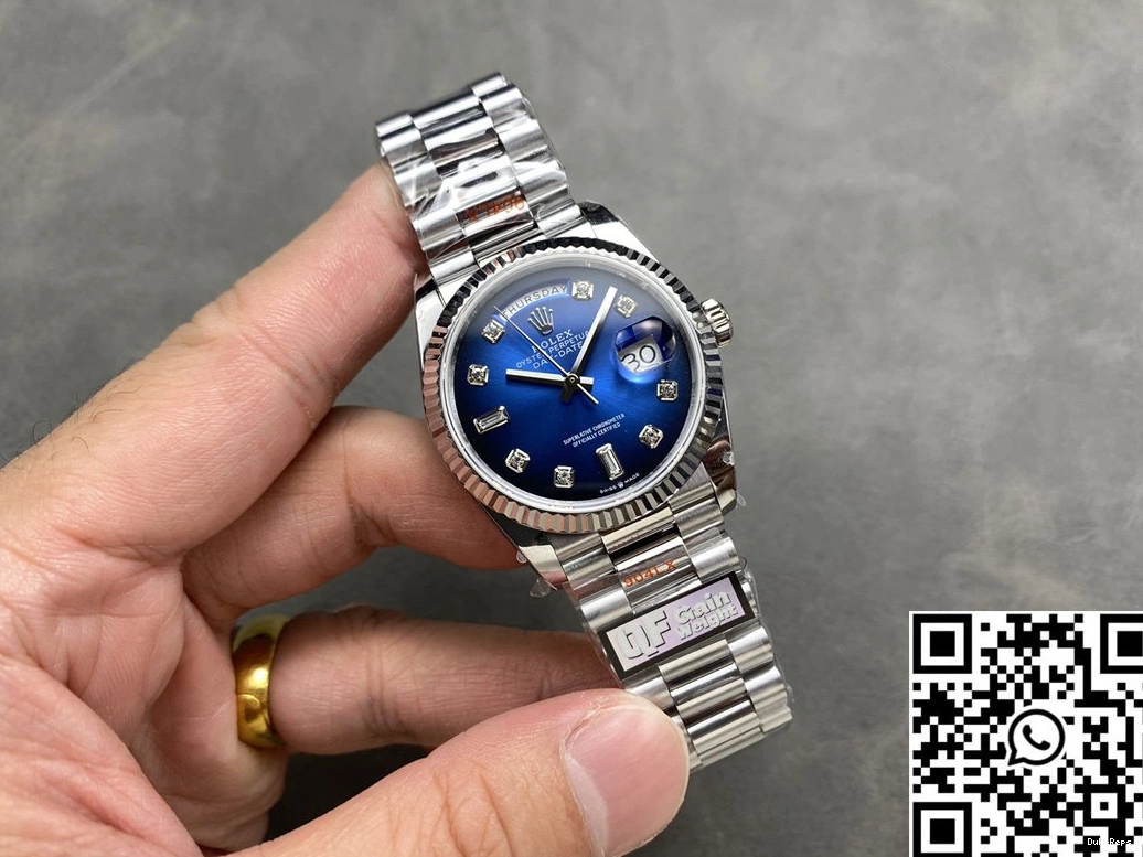 Day Factory Date 36mm Tungsten 128239-0023 Blue QF v5 Steel Dial Rolex 0917